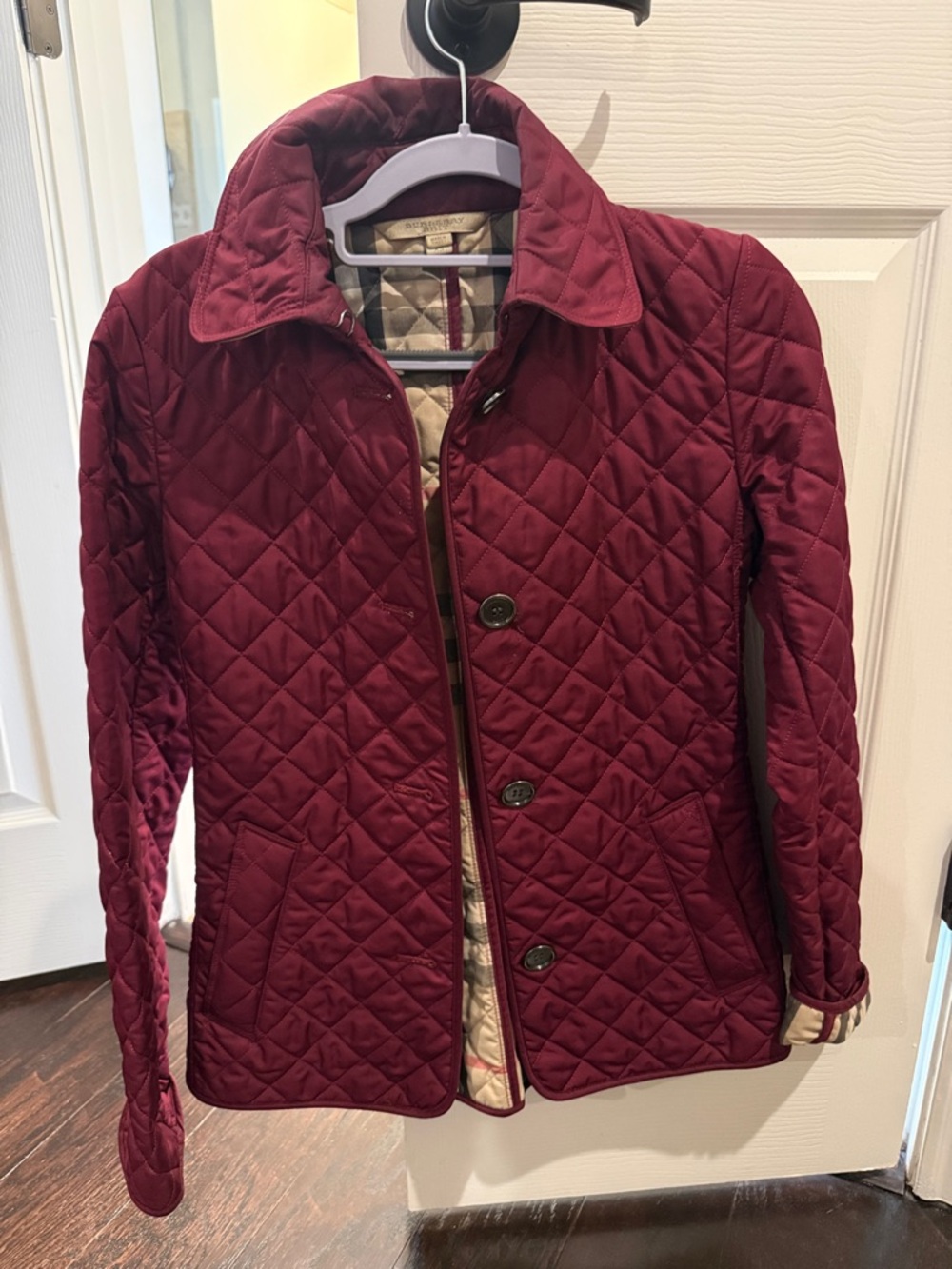 Burberry Quilted Wine-Red Utility Jacket